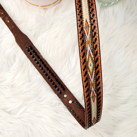 Western brown leather belt - Picture 8 of 10